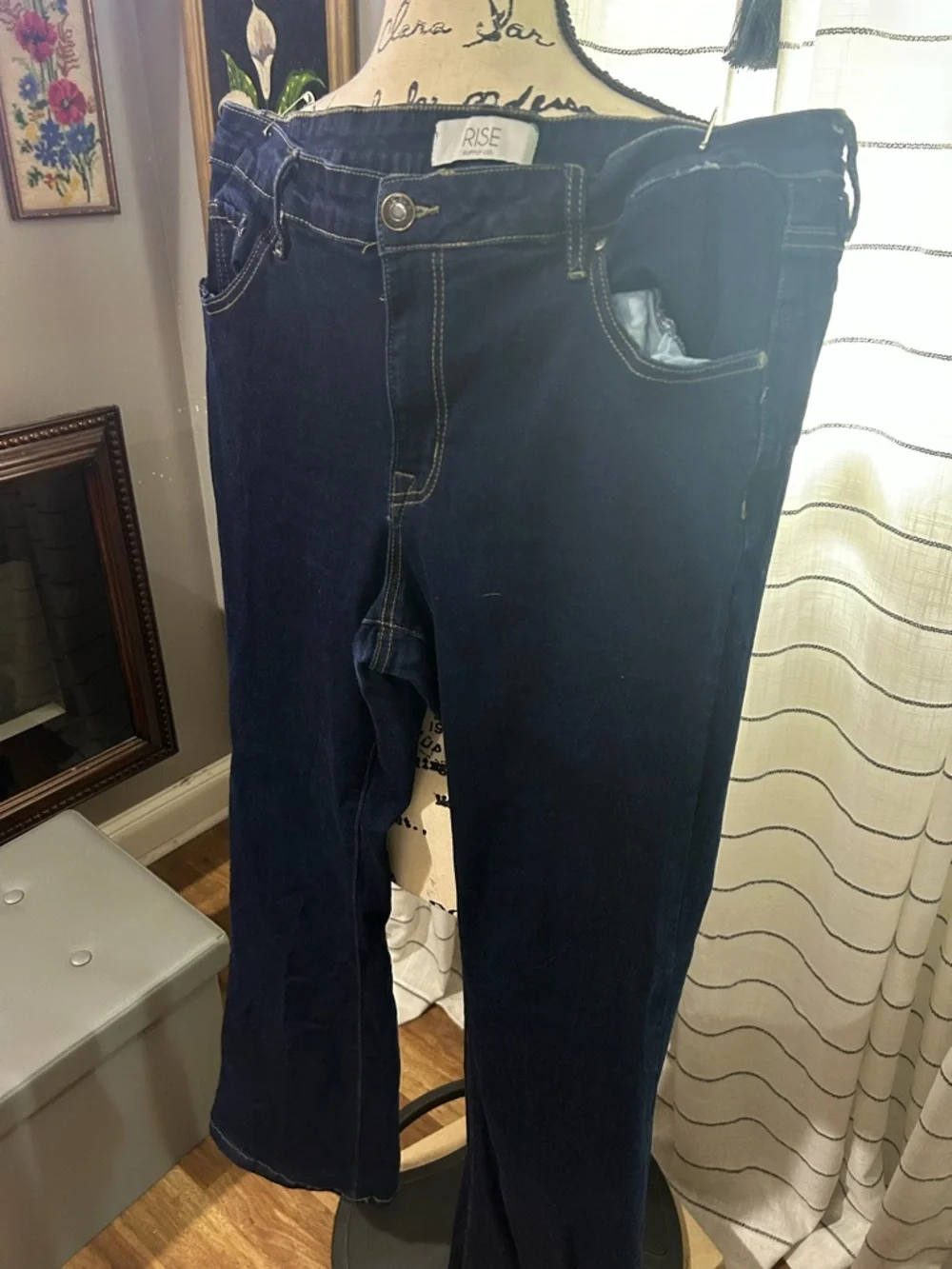 Dark Navy Bootcut Jeans Size 17